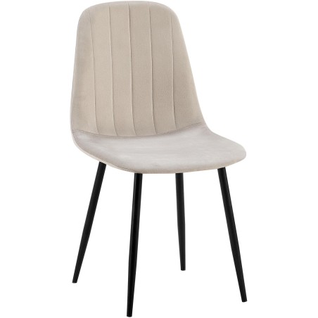 Silla de comedor Baxter, terciopelo gris