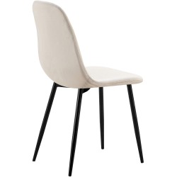 Silla de comedor Baxter, terciopelo gris