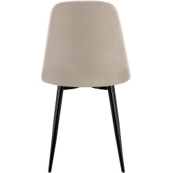 Silla de comedor Baxter, terciopelo gris