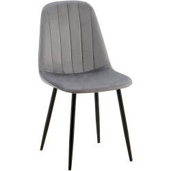 Silla de comedor Baxter, terciopelo gris oscuro