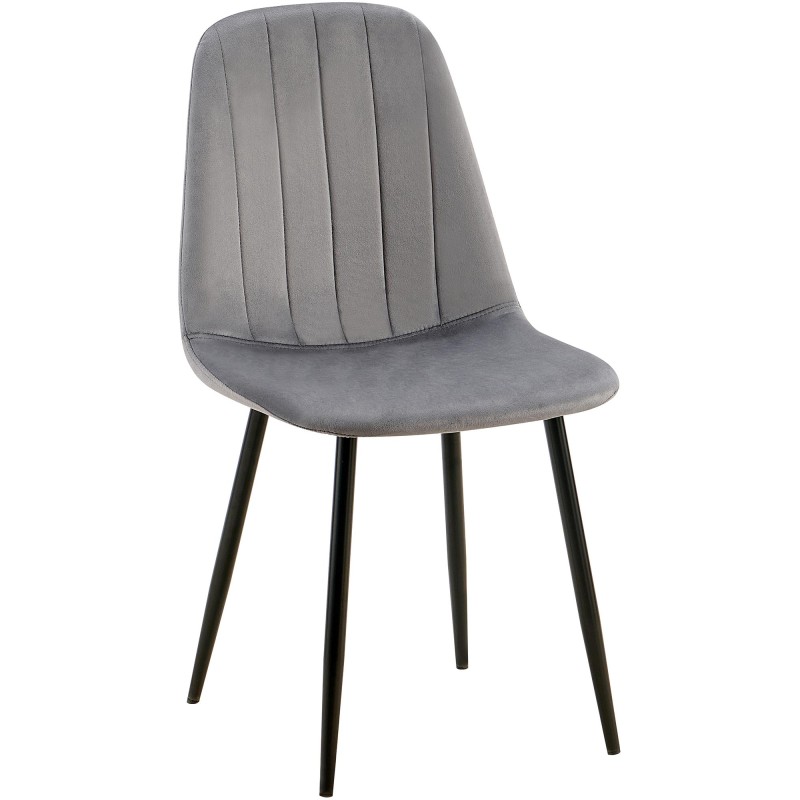 Silla de comedor Baxter, terciopelo gris oscuro