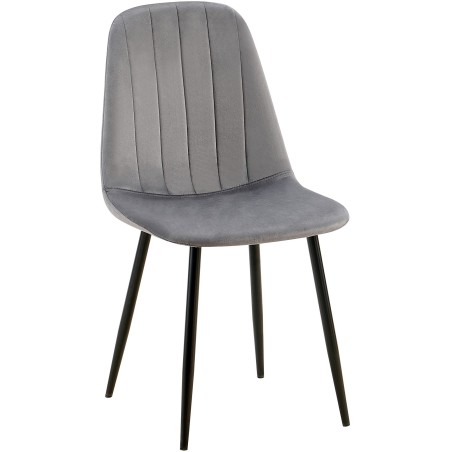 Silla de comedor Baxter, terciopelo gris oscuro