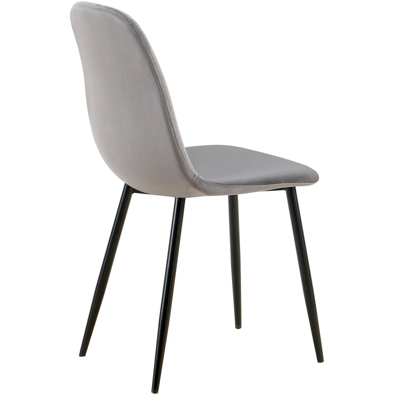 Silla de comedor Baxter, terciopelo gris oscuro