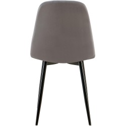 Silla de comedor Baxter, terciopelo gris oscuro