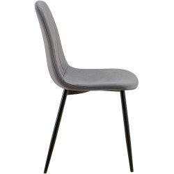 Silla de comedor Baxter, terciopelo gris oscuro