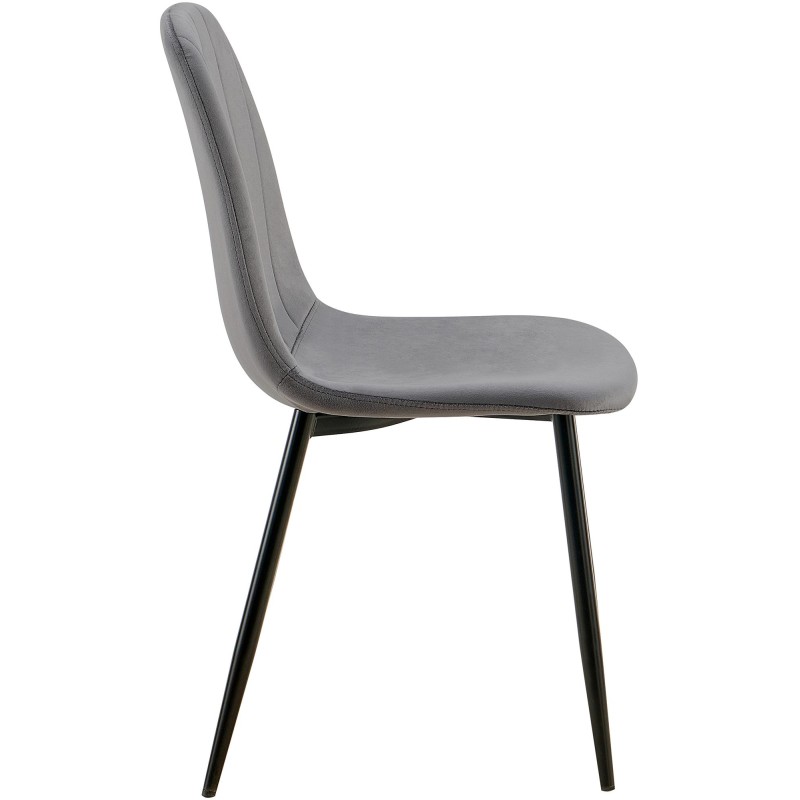 Silla de comedor Baxter, terciopelo gris oscuro