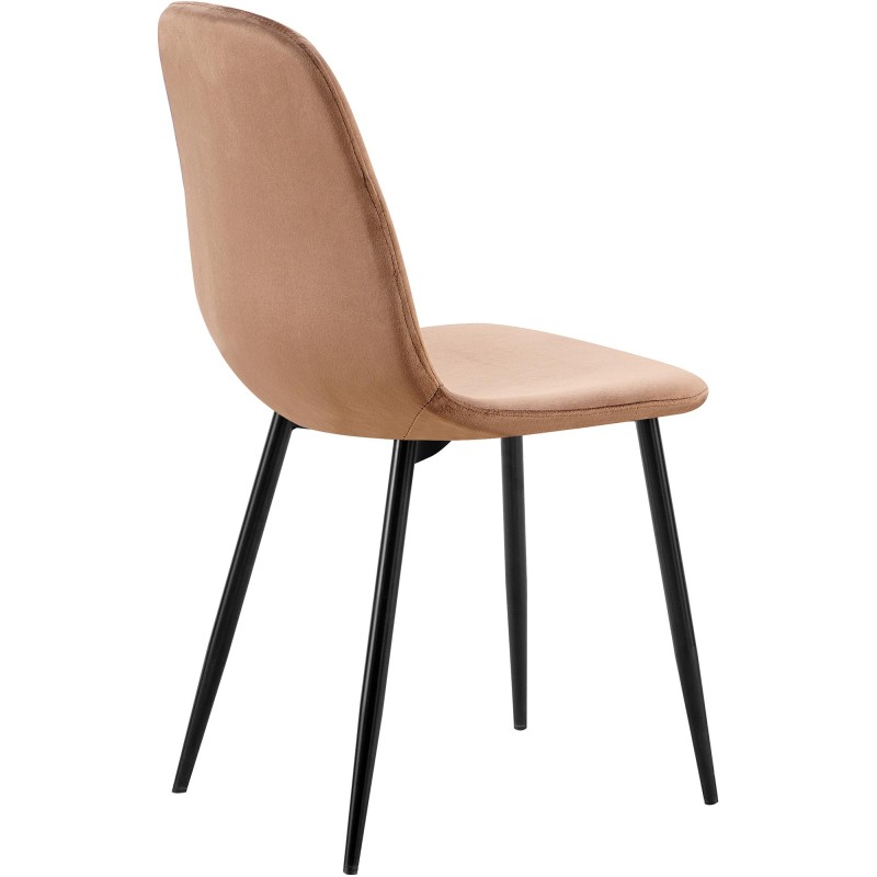 Silla de comedor Baxter, terciopelo, marrón