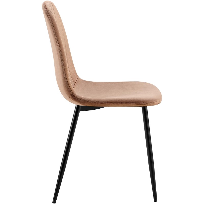 Silla de comedor Baxter, terciopelo, marrón