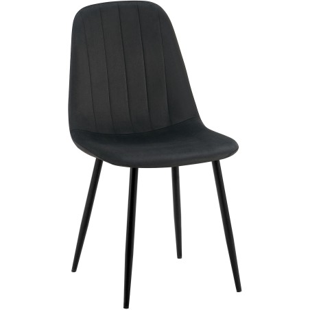 Silla de comedor Baxter, terciopelo, negra