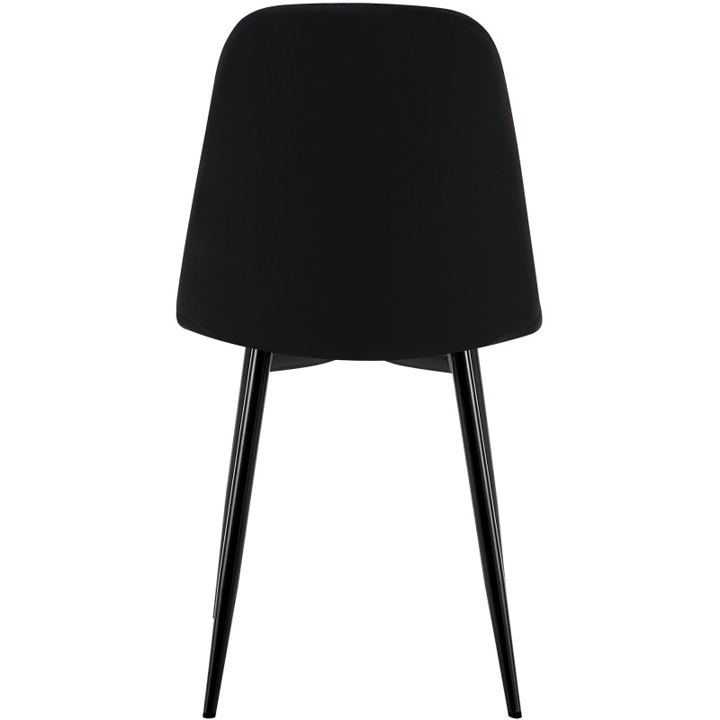 Silla de comedor Baxter, terciopelo, negra