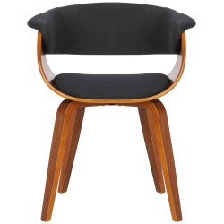 Juego de 2 sillas Bruce, nogal/tela negra