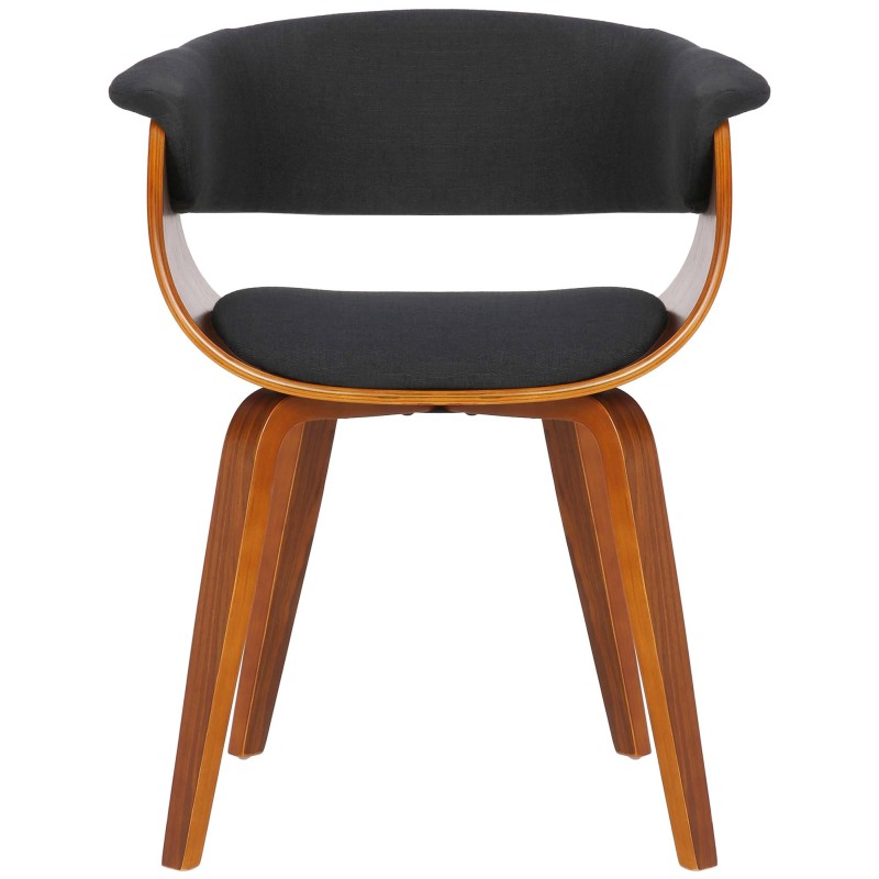 Juego de 2 sillas Bruce, nogal/tela negra