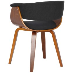 Juego de 2 sillas Bruce, nogal/tela negra