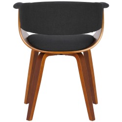 Juego de 2 sillas Bruce, nogal/tela negra