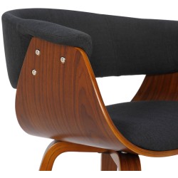 Juego de 2 sillas Bruce, nogal/tela negra