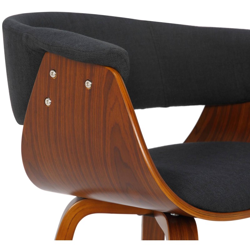 Juego de 2 sillas Bruce, nogal/tela negra