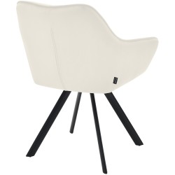 Silla de comedor Scott, terciopelo, color crema