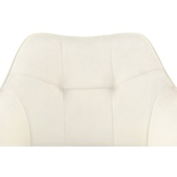 Silla de comedor Scott, terciopelo, color crema
