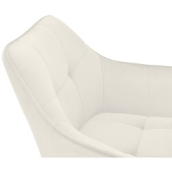 Silla de comedor Scott, terciopelo, color crema