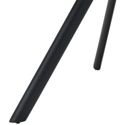 Silla de comedor Scott, tapizada en tela gris oscuro.