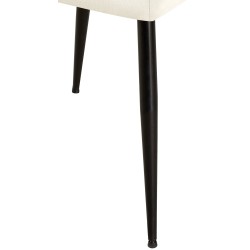 Juego de 2 sillas de comedor Emia en terciopelo color crema