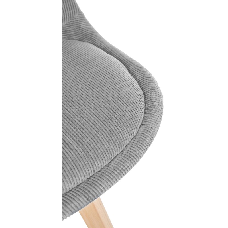 Juego de 4 sillas Linares Cord, gris claro