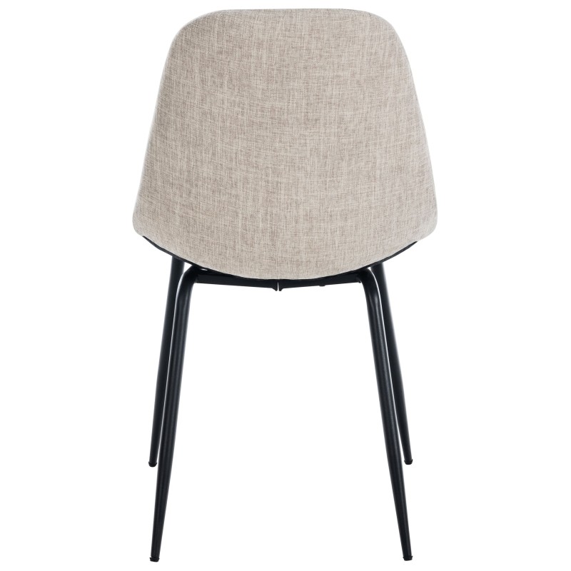 Juego de 2 sillones Tom, tapizados en tela color crema