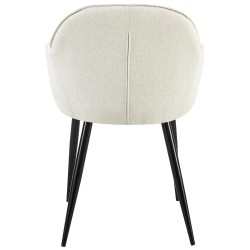 Juego de 2 sillas de comedor Boise, tapizadas en tela color crema.
