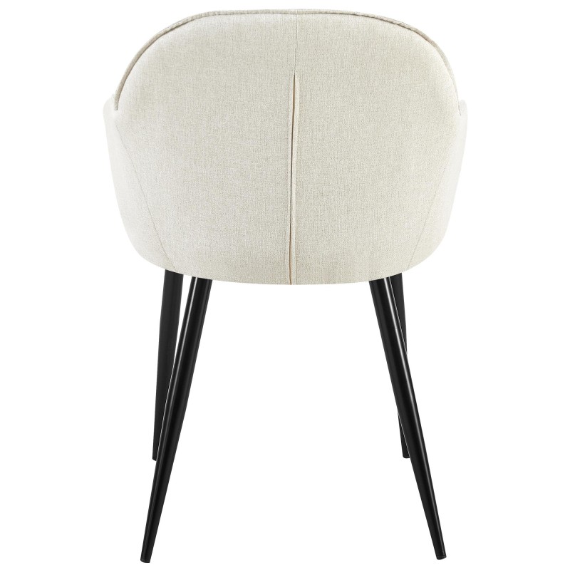 Juego de 2 sillas de comedor Boise, tapizadas en tela color crema.