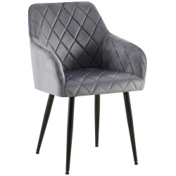 Silla de comedor Monett, terciopelo B, gris oscuro