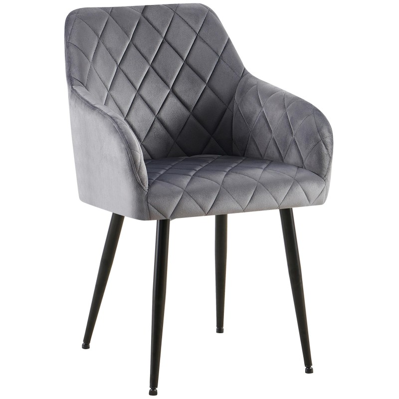 Silla de comedor Monett, terciopelo B, gris oscuro