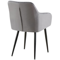 Silla de comedor Monett, terciopelo B, gris oscuro