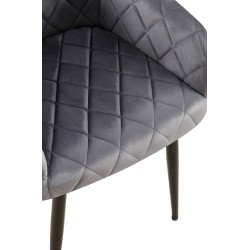 Silla de comedor Monett, terciopelo B, gris oscuro