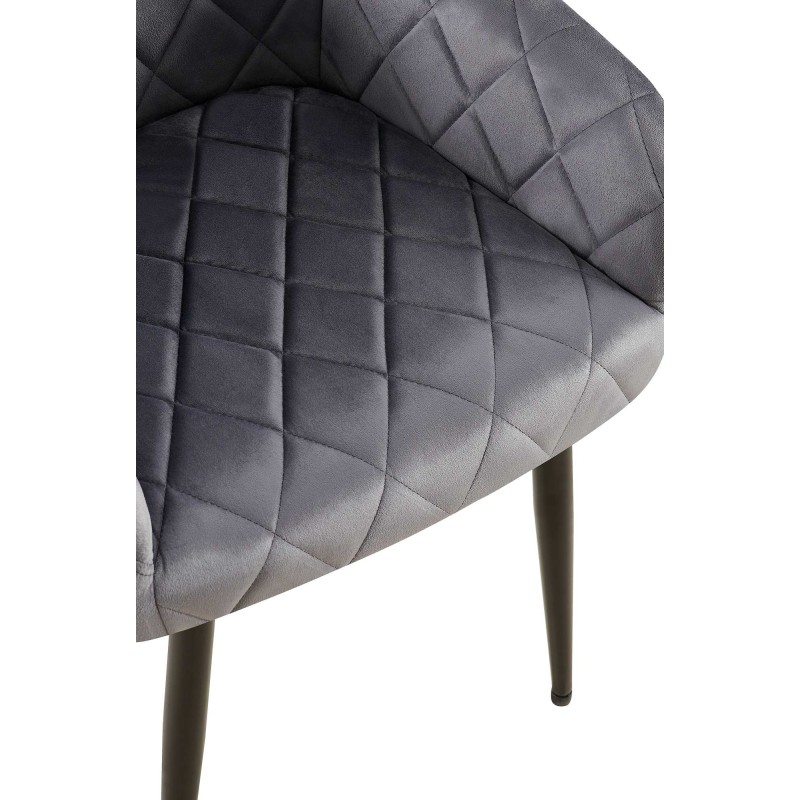Silla de comedor Monett, terciopelo B, gris oscuro
