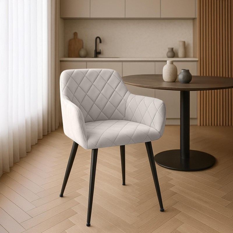 Silla de comedor Monett, terciopelo B, gris