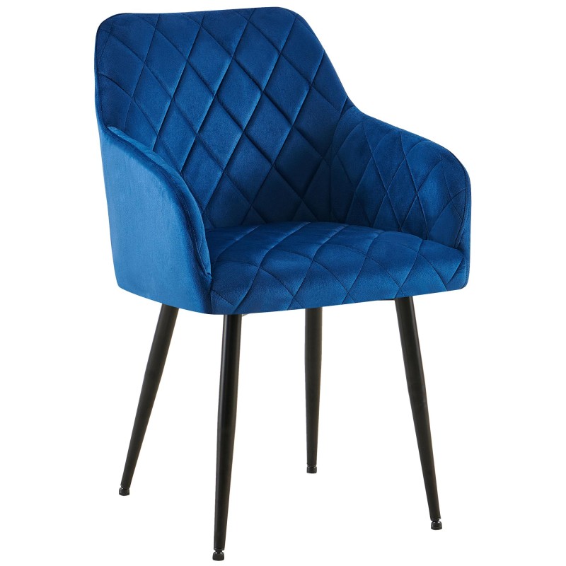 Silla de comedor Monett, terciopelo B, azul oscuro