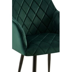Silla de comedor Monett, terciopelo, verde