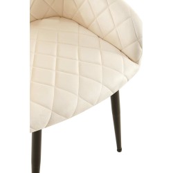 Silla de comedor Monett, terciopelo, B, crema
