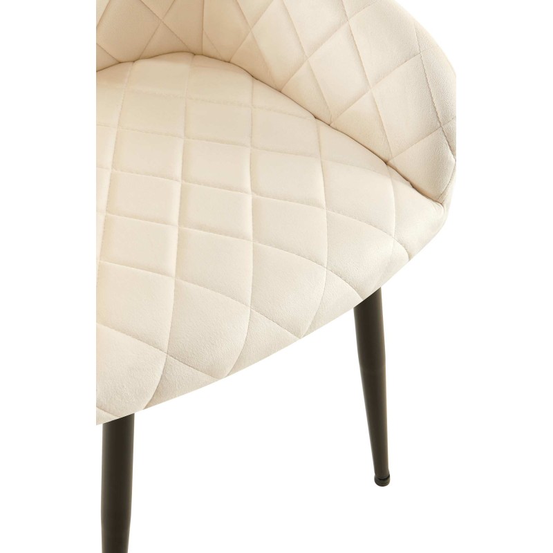 Silla de comedor Monett, terciopelo, B, crema