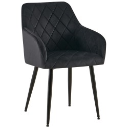 Silla de comedor Monett, terciopelo B, negra
