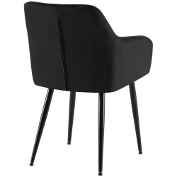 Silla de comedor Monett, terciopelo B, negra