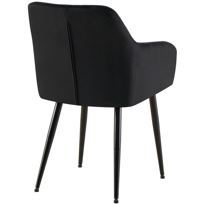 Silla de comedor Monett, terciopelo B, negra