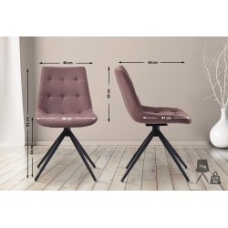 Silla de comedor Merna, tapizada en tela marrón.