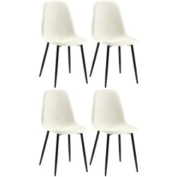 Juego de 4 sillas Giverny en tela color crema