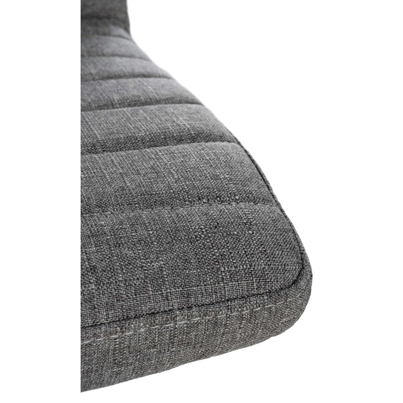 Juego de 2 sillas de comedor Elvas, tapizadas en tela gris.