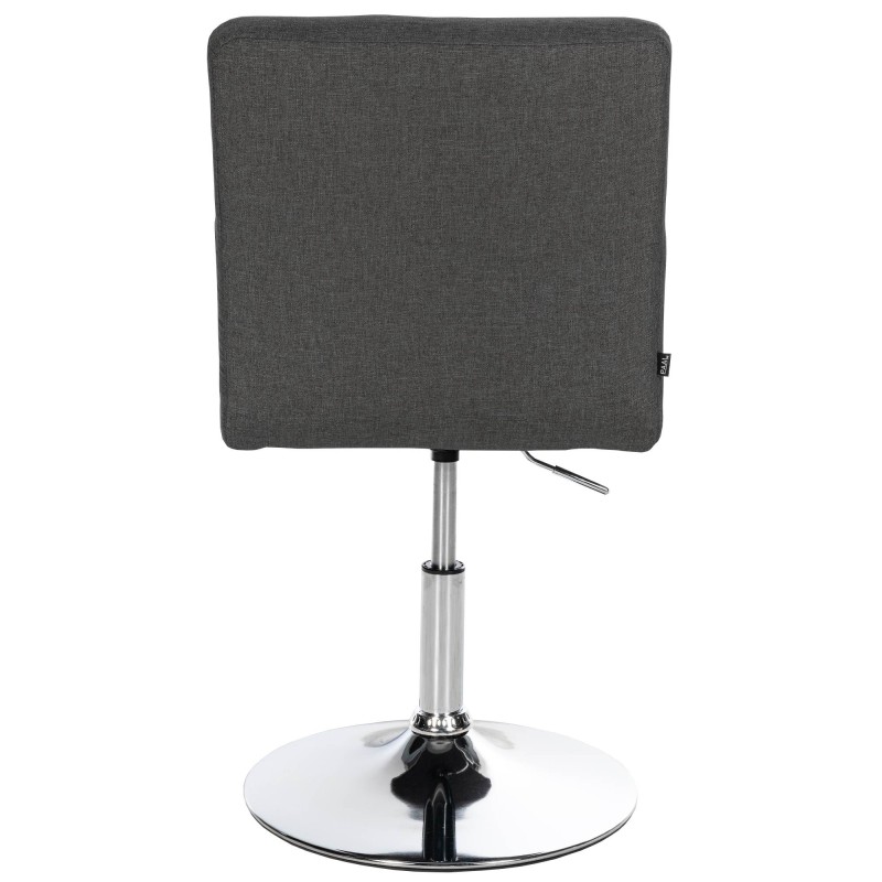 Juego de 2 sillas de comedor Elvas, tapizadas en tela gris oscuro.