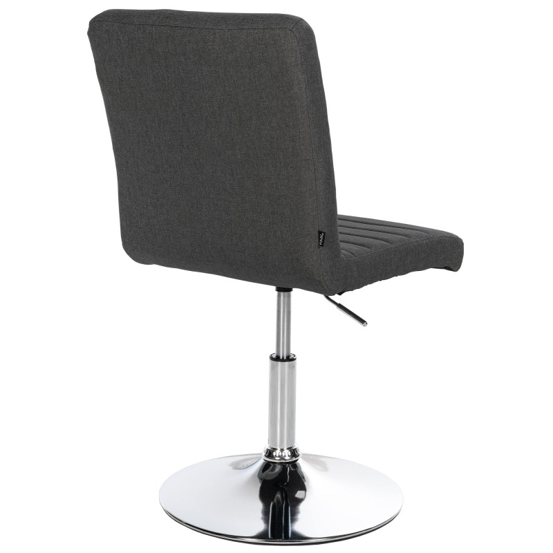 Juego de 2 sillas de comedor Elvas, tapizadas en tela gris oscuro.