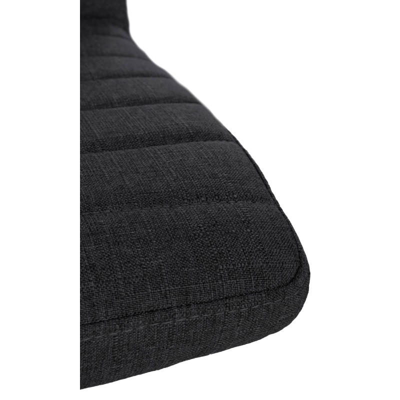 Juego de 2 sillas de comedor Elvas, tapizadas en tela, negras