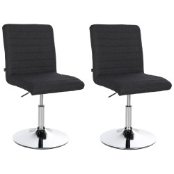 Juego de 2 sillas de comedor Elvas, tapizadas en tela, negras