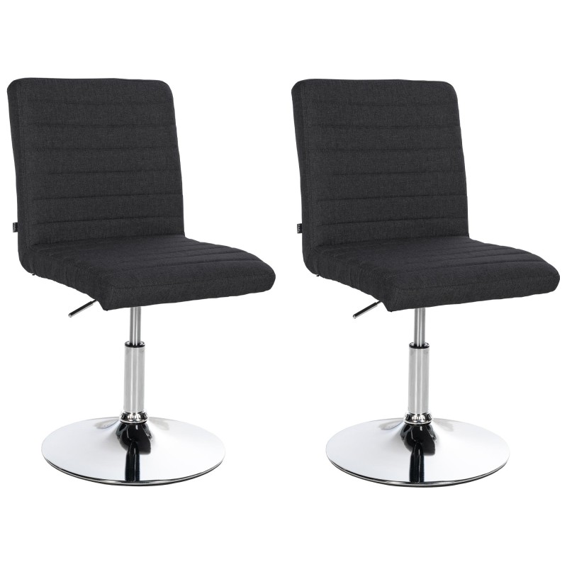 Juego de 2 sillas de comedor Elvas, tapizadas en tela, negras